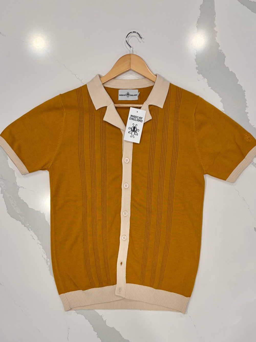 Madcap England Riviera Retro 50s Revere Collar Knitted Resort Shirt - NWT